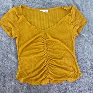 Yellow mustard crop top